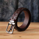 Ремінь чоловічий CROCODILE LEATHER 18178 з натуральної шкіри крокодила Коричневий thumbnail 15