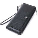 Лакированный женский кошелек на молнии из натуральной кожи ST Leather 22678 Черный thumbnail 1