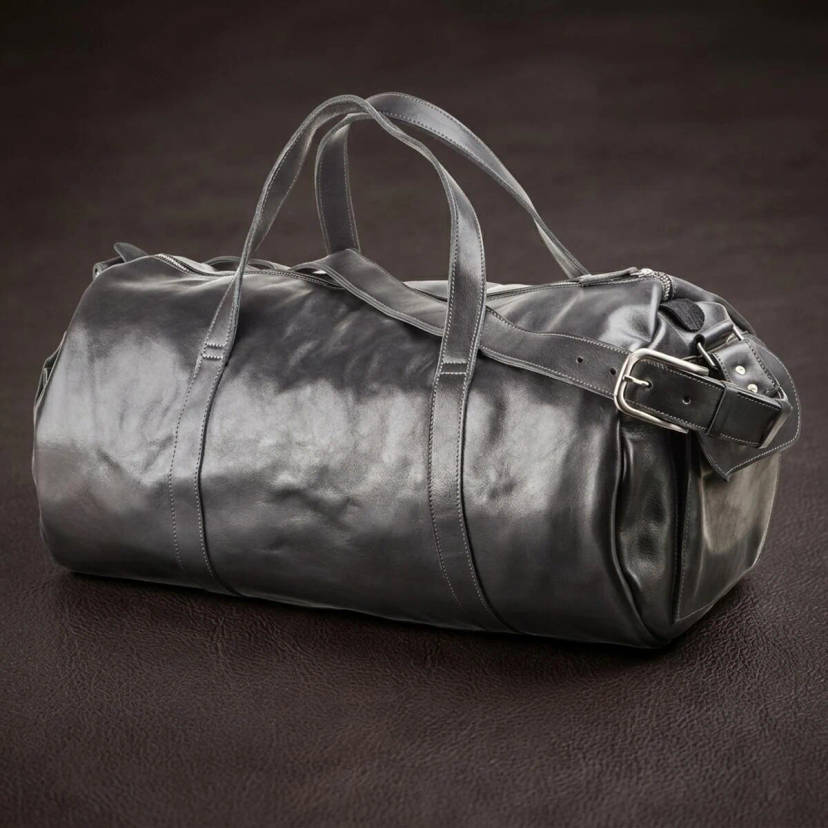 Сумка дорожня Grande Pelle 11048 шкіряна Чорна