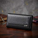 Зручний жіночий гаманець з натуральної шкіри ST Leather 22523 Чорний thumbnail 4