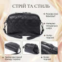 Женская сумка прошита ромбами на лицевой стороне из натуральной кожи Vintage 22807 Черный thumbnail 3