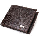 Модний гаманець для чоловіків з натуральної шкіри з тисненням під крокодила CANPELLINI 21926 Коричневий thumbnail 5
