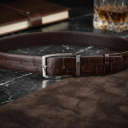 Ремінь чоловічий CROCODILE LEATHER 18178 з натуральної шкіри крокодила Коричневий thumbnail 4