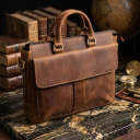 Шкіряний портфель для ноутбука роботи та документів Vintage 14066 Коричневий thumbnail 17