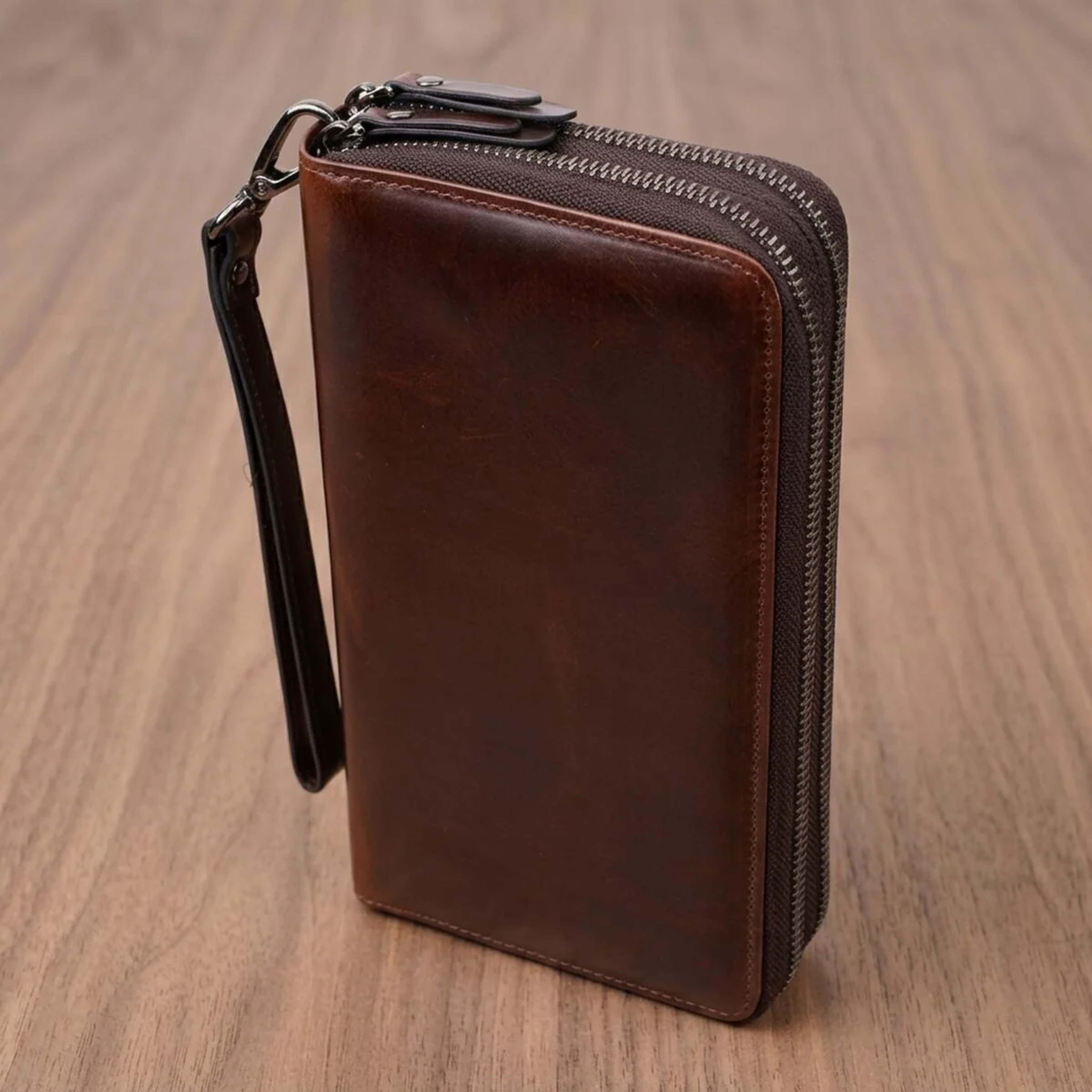 Чоловічий клатч із натуральної шкіри Vintage 23064 Коричневий
