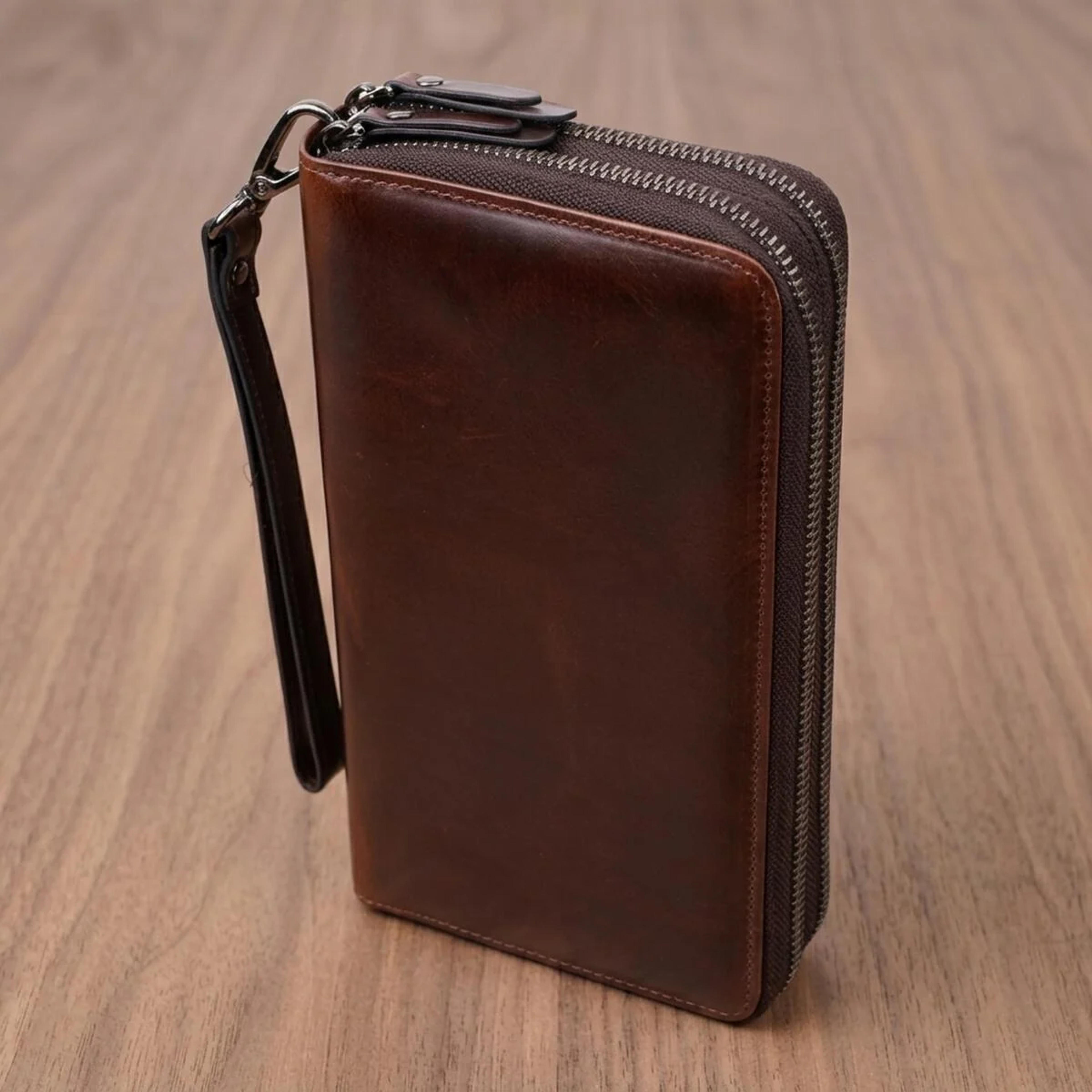Чоловічий клатч із натуральної шкіри Vintage 23064 Коричневий