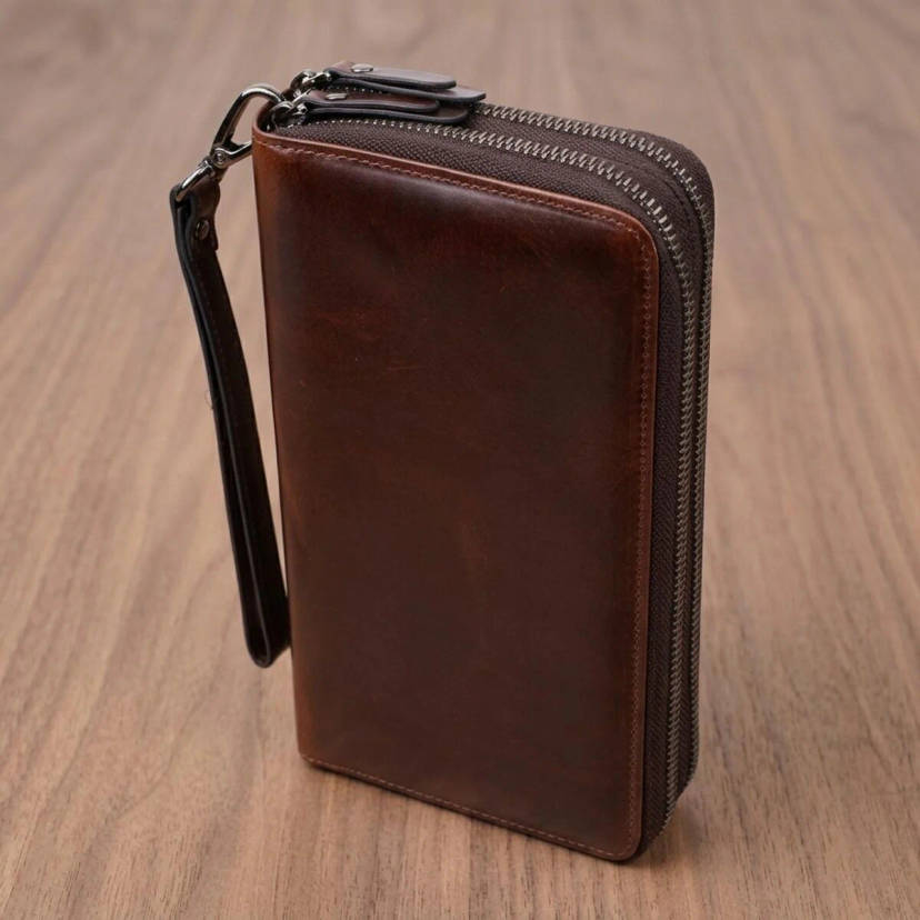 Чоловічий клатч із натуральної шкіри Vintage 23064 Коричневий