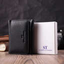 Шкіряний лаконічний гаманець для жінок ST Leather 22506 Чорний thumbnail 14