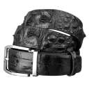 Ремінь чоловічий CROCODILE LEATHER 18008 з натуральної шкіри крокодила Чорний thumbnail 1