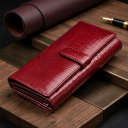 Шкіряний лакований гаманець з блоком для кредитних карток ST Leather 22682 Червоний thumbnail 4