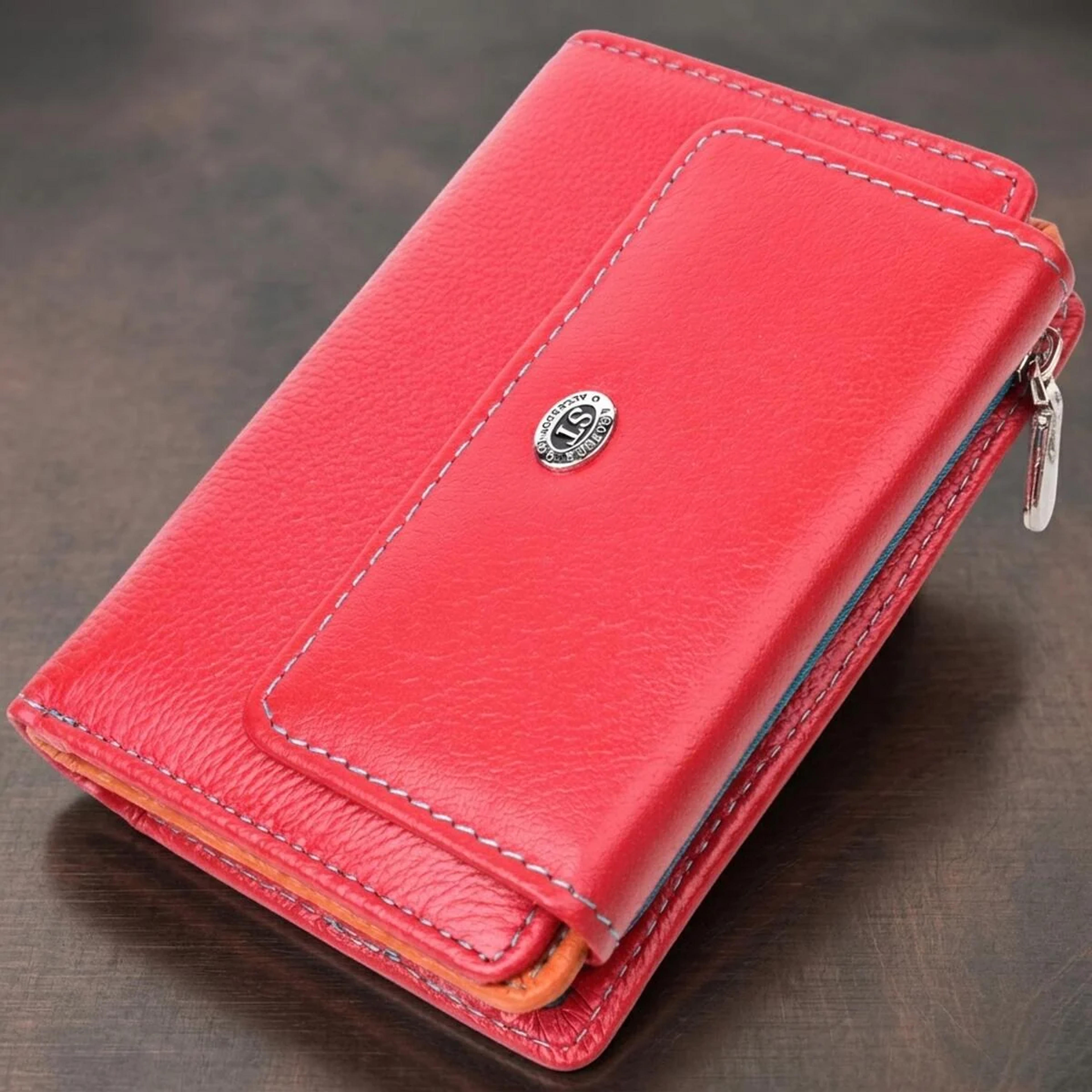 Яскравий гаманець для жінок із натуральної шкіри ST Leather 22503 Червоний