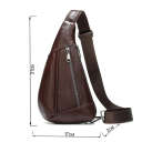 Чоловіча сумка-слінг шкіряна 14737 Vintage Коричнева thumbnail 7