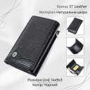 Жіночий гаманець у три складання з лакованої фактурної натуральної шкіри ST Leather 22707 Чорний thumbnail 2