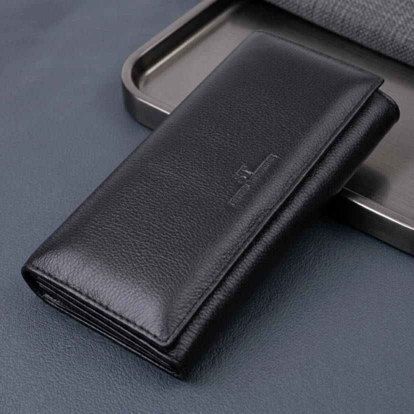Зручний жіночий гаманець з натуральної шкіри ST Leather 22523 Чорний