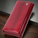 Шкіряний лакований гаманець з блоком для кредитних карток ST Leather 22682 Червоний thumbnail 1