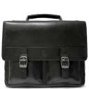 Чоловічий портфель з натуральної шкіри Tony Perotti Italico 9276G-35 (90416) Чорний thumbnail 1