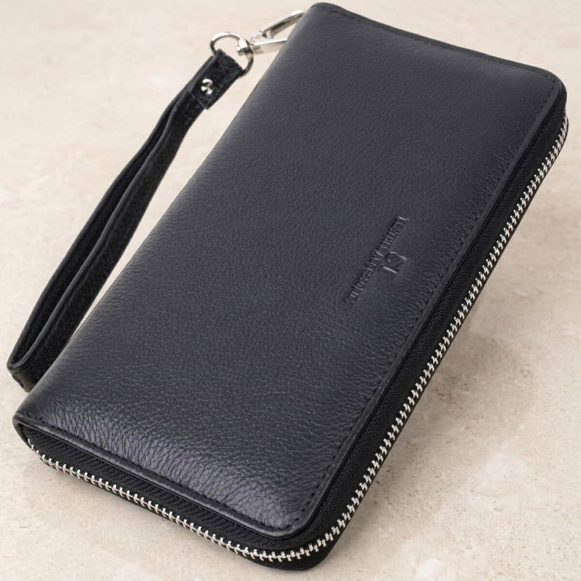 Красивий клатч унісекс на одне відділення з натуральної шкіри ST Leather 22697 Чорний