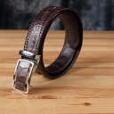 Ремінь-автомат CROCODILE LEATHER 18171 з натуральної шкіри крокодила Коричневий thumbnail 14