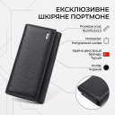 Жіночий шкіряний гаманець для карток купюр та монет CANPELLINI 21529 Чорний thumbnail 4