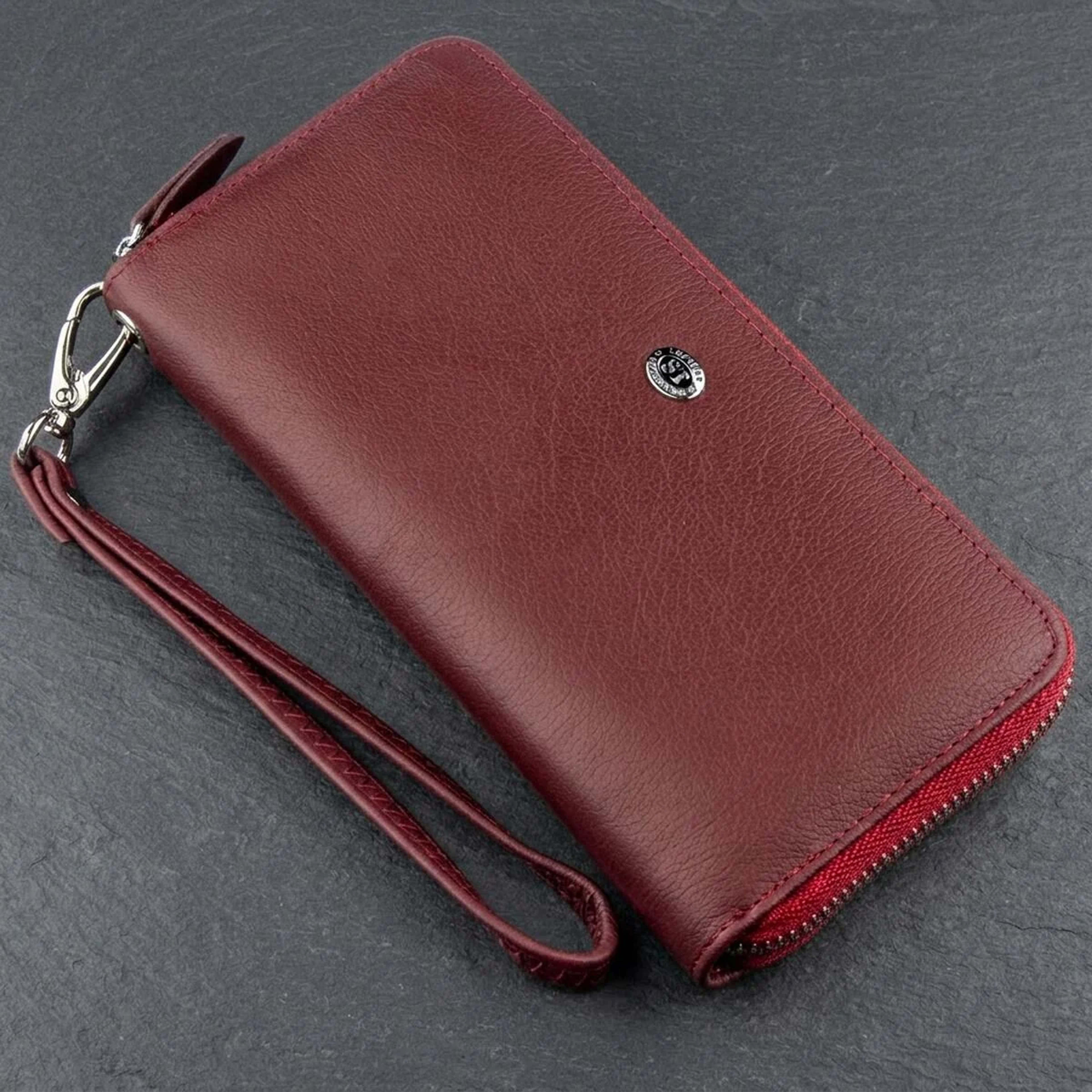 Універсальний клатч-гаманець для жінок ST Leather 18935 Темно-червоний