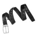 Ремінь чоловічий CROCODILE LEATHER 18008 з натуральної шкіри крокодила Чорний thumbnail 3