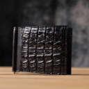Затискач CROCODILE LEATHER 18169 з натуральної шкіри крокодила Чорний thumbnail 12