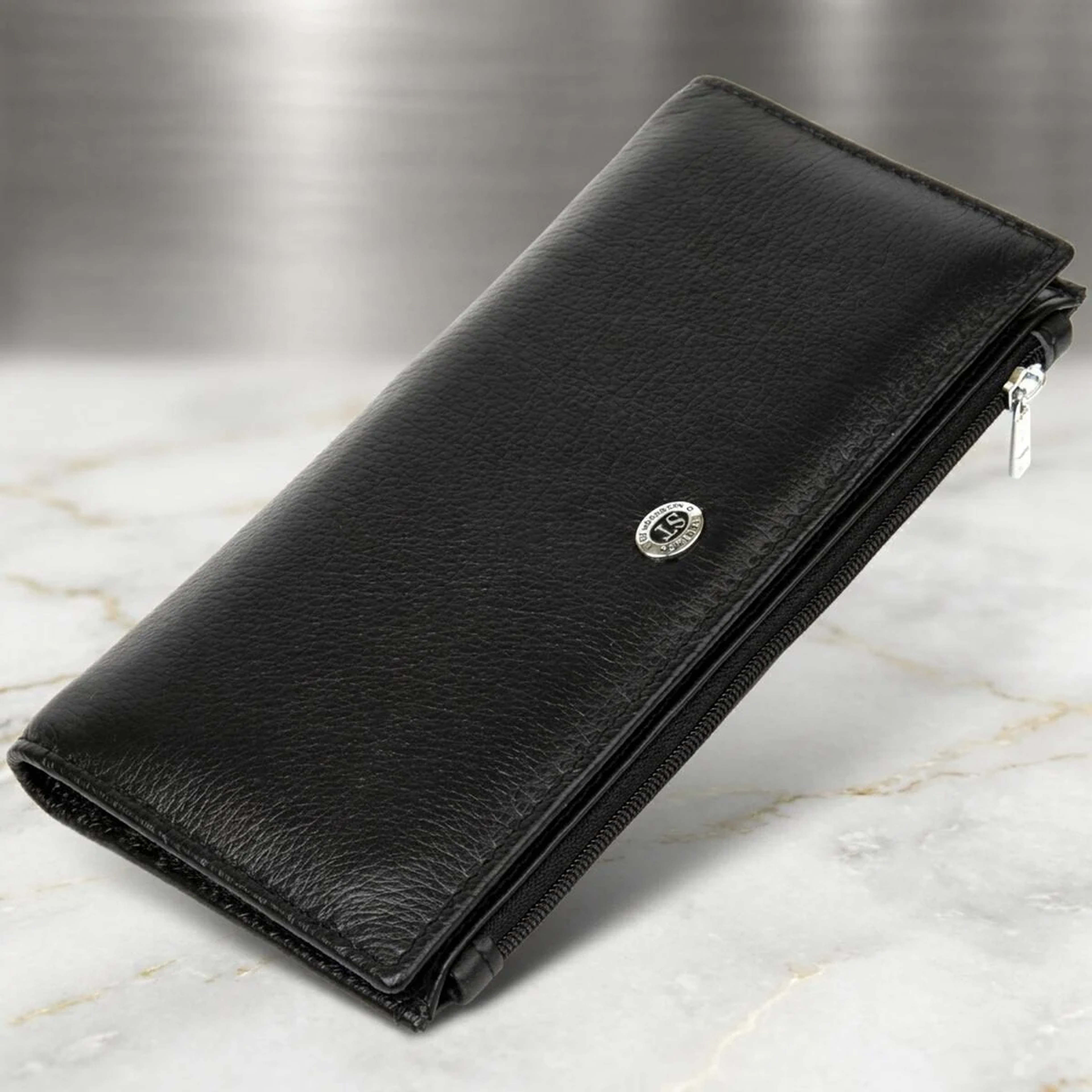 Практичний жіночий шкіряний гаманець ST Leather 19378 Чорний