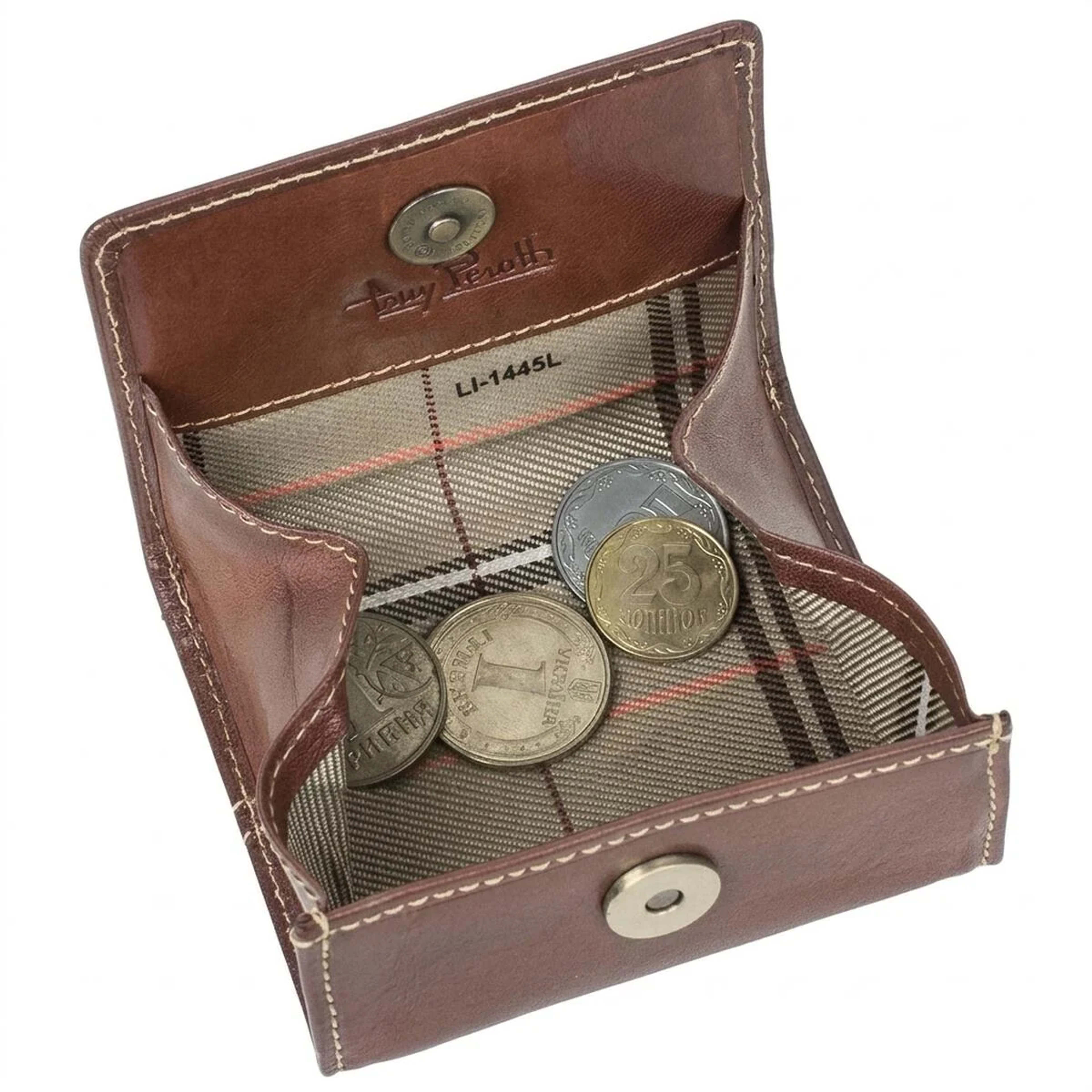Женская монетница Tony Perotti из натуральной кожи Italico 1445L (90421) Коньячная