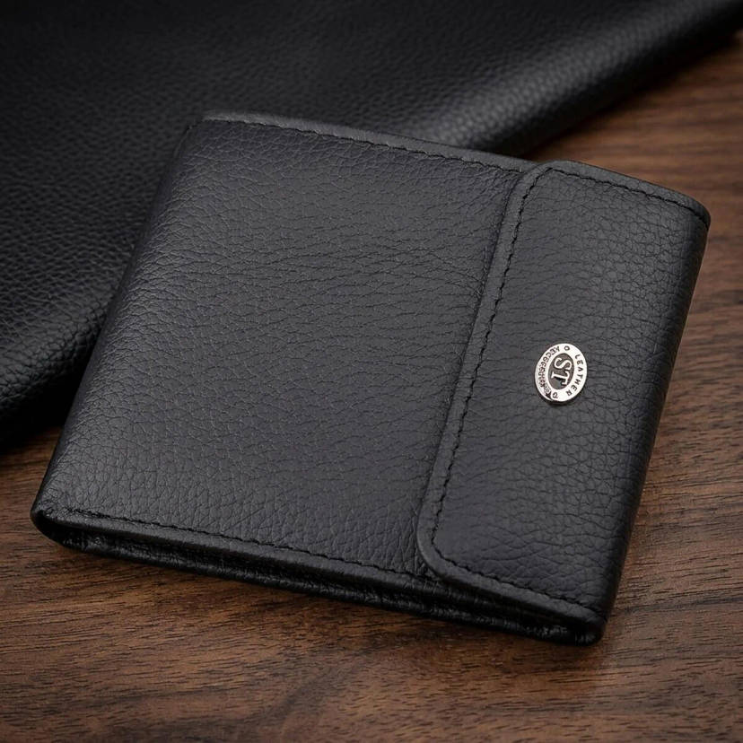 Гаманець ST Leather 18313 (ST155) шкіряний Чорний
