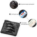 Портмоне CROCODILE LEATHER 18004 з натуральної шкіри крокодила Чорне thumbnail 8
