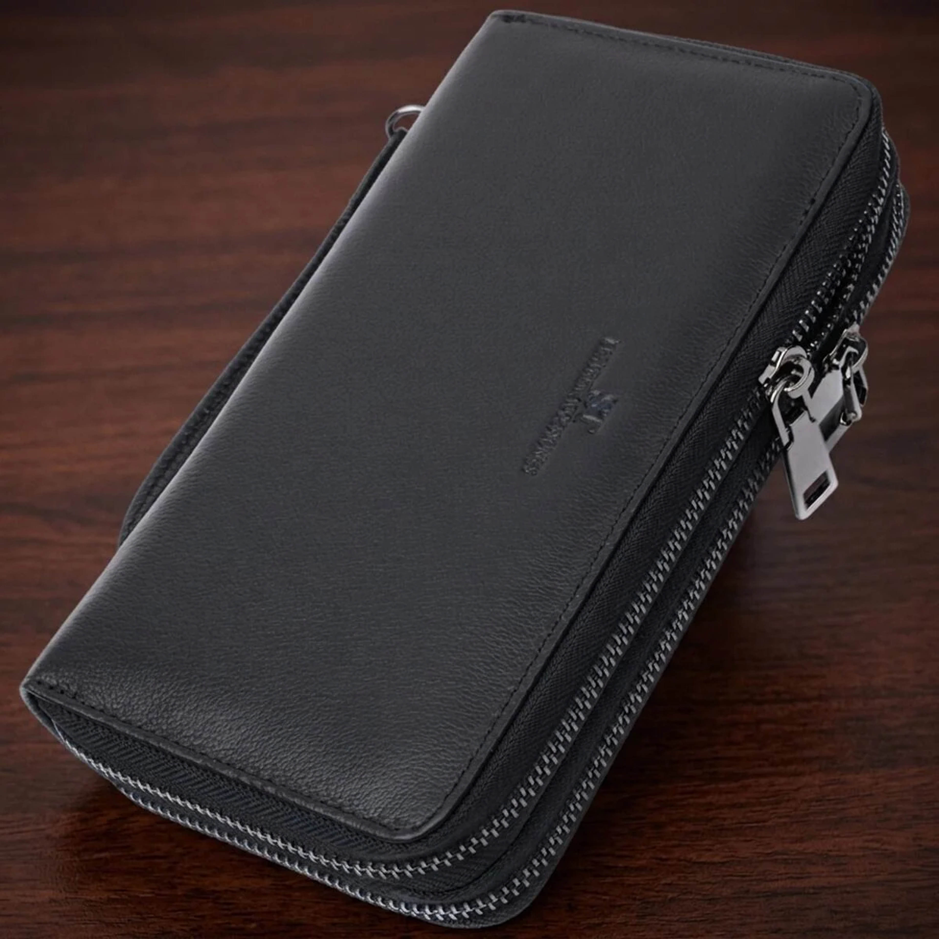Стильний чоловічий клатч на два відділення із натуральної шкіри ST Leather 22700 Чорний