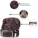 Ремінь-автомат CROCODILE LEATHER 18235 з натуральної шкіри крокодила (каймана) Коричневий thumbnail 5