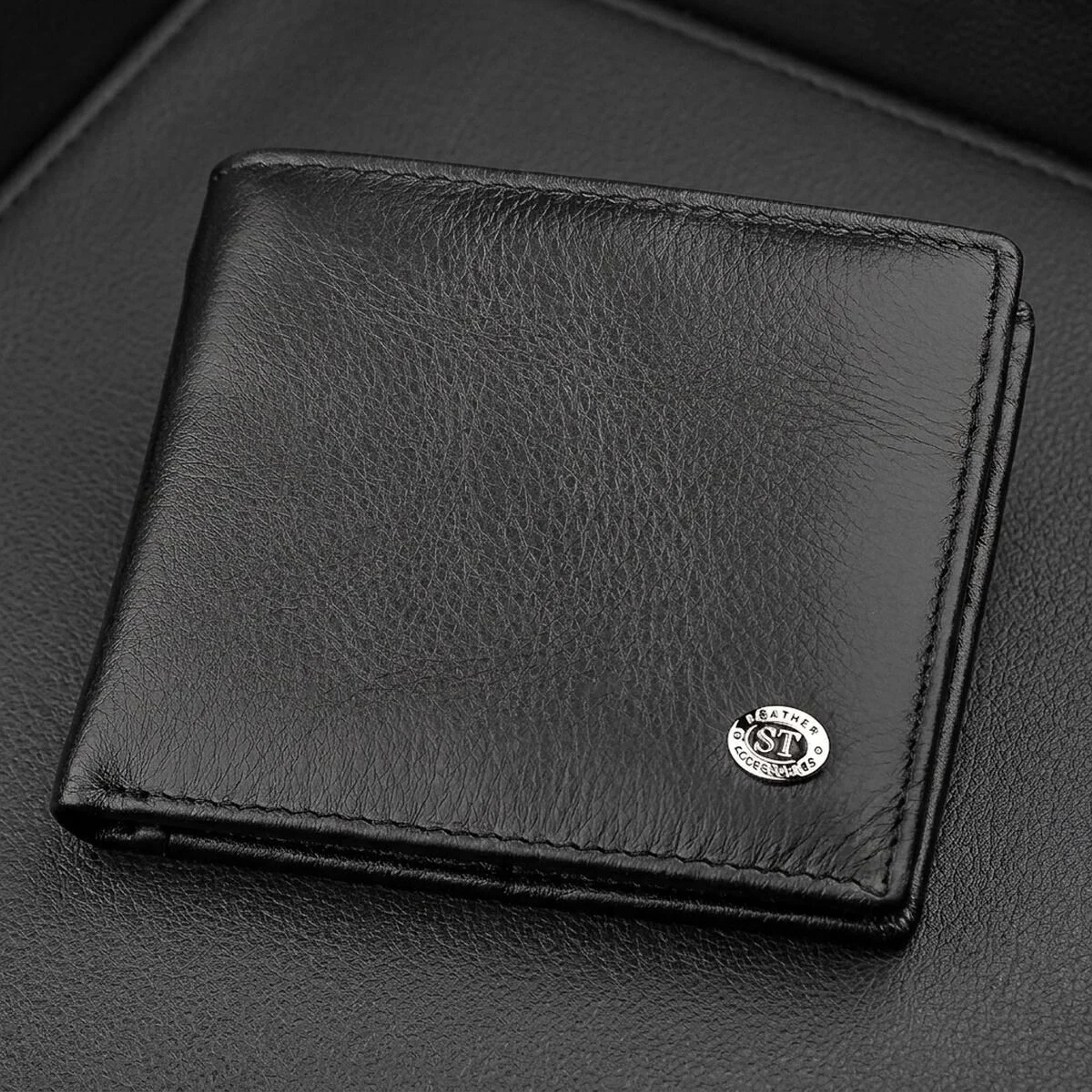 Чоловічий купюрник ST Leather 18305 (ST159) шкіряний Чорний