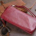 Гаманець-клатч зі шкіри з кишенею для мобільного ST Leather 19311 Бордовий thumbnail 13
