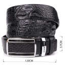 Ремінь-автомат CROCODILE LEATHER 18239 з натуральної шкіри крокодила Чорний thumbnail 8