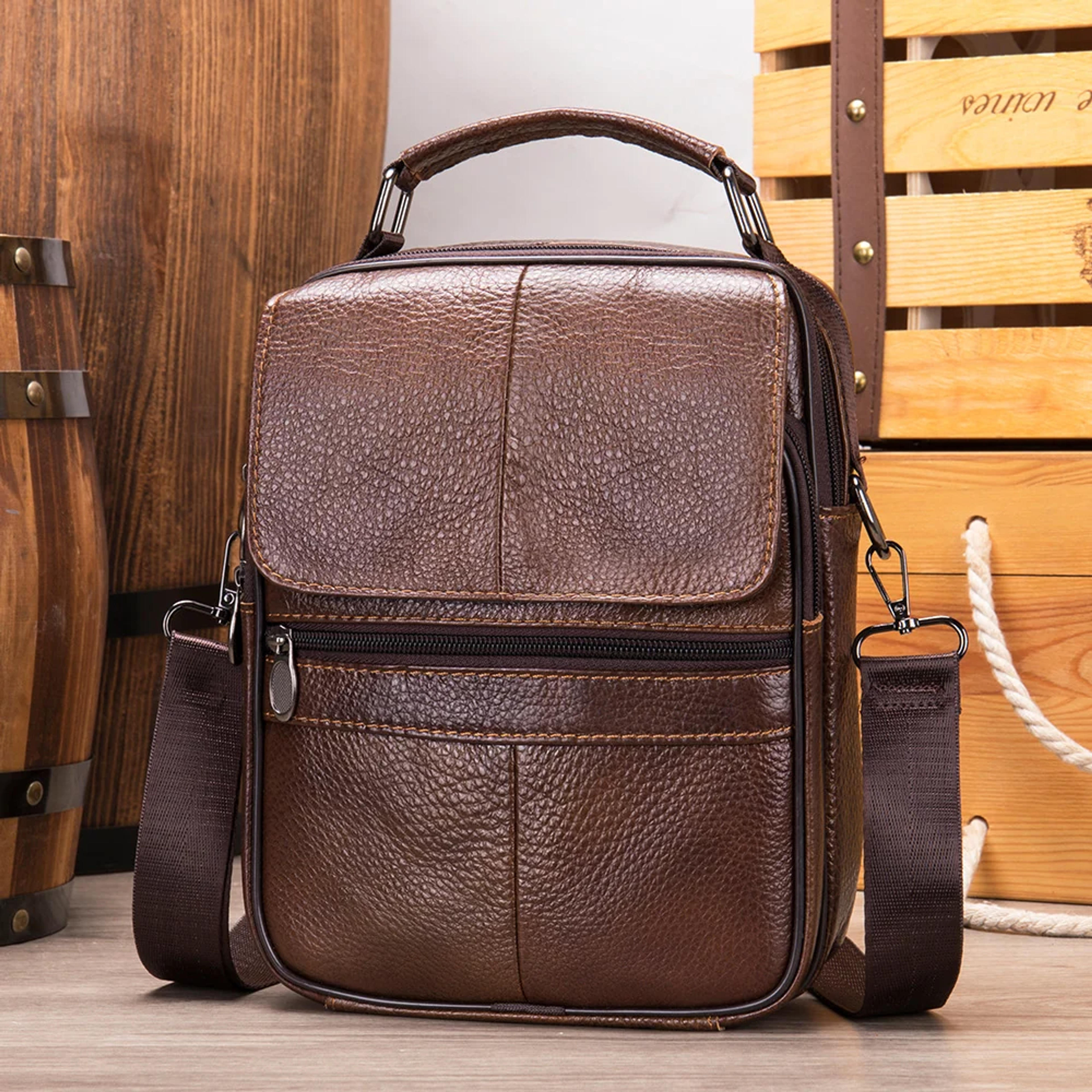 Невелика шкіряна сумка Vintage 23160 Коричневий