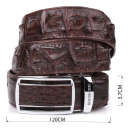 Ремінь-автомат CROCODILE LEATHER 18235 з натуральної шкіри крокодила (каймана) Коричневий thumbnail 4