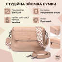Женская сумка с фактурным клапаном из натуральной кожи Vintage 22329 Пудровая thumbnail 3