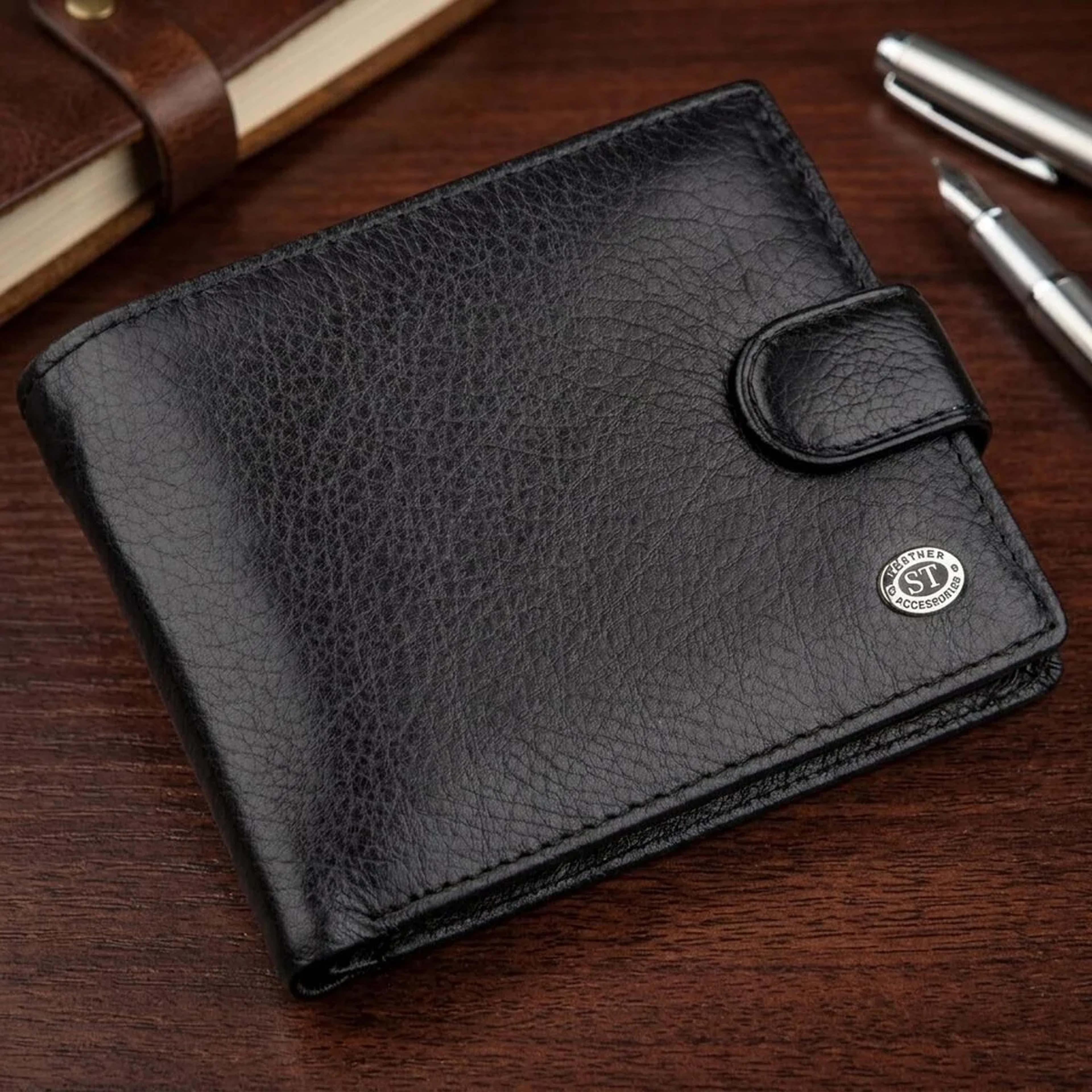 Чоловік універсальний гаманець ST Leather 18836 Чорний