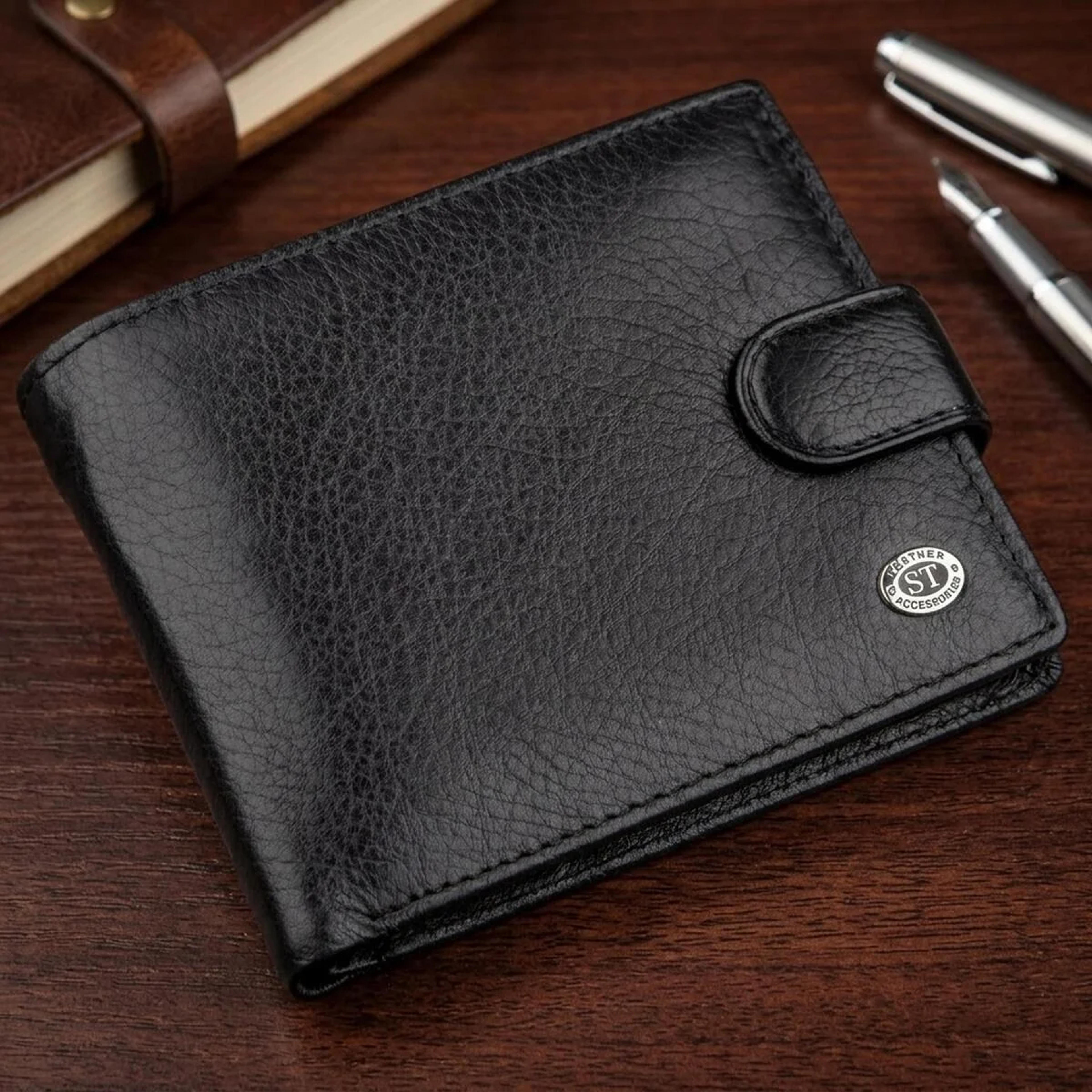 Чоловік універсальний гаманець ST Leather 18836 Чорний