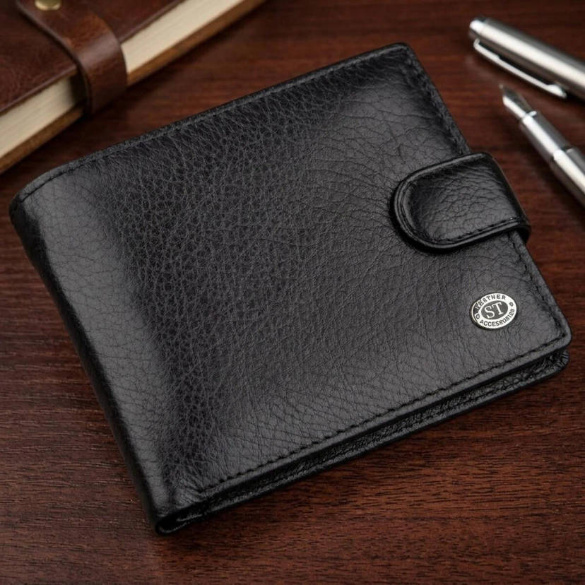 Чоловік універсальний гаманець ST Leather 18836 Чорний