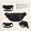 Бананка поясная унисекс винтажная Grande Pelle 11144 Черная thumbnail 3