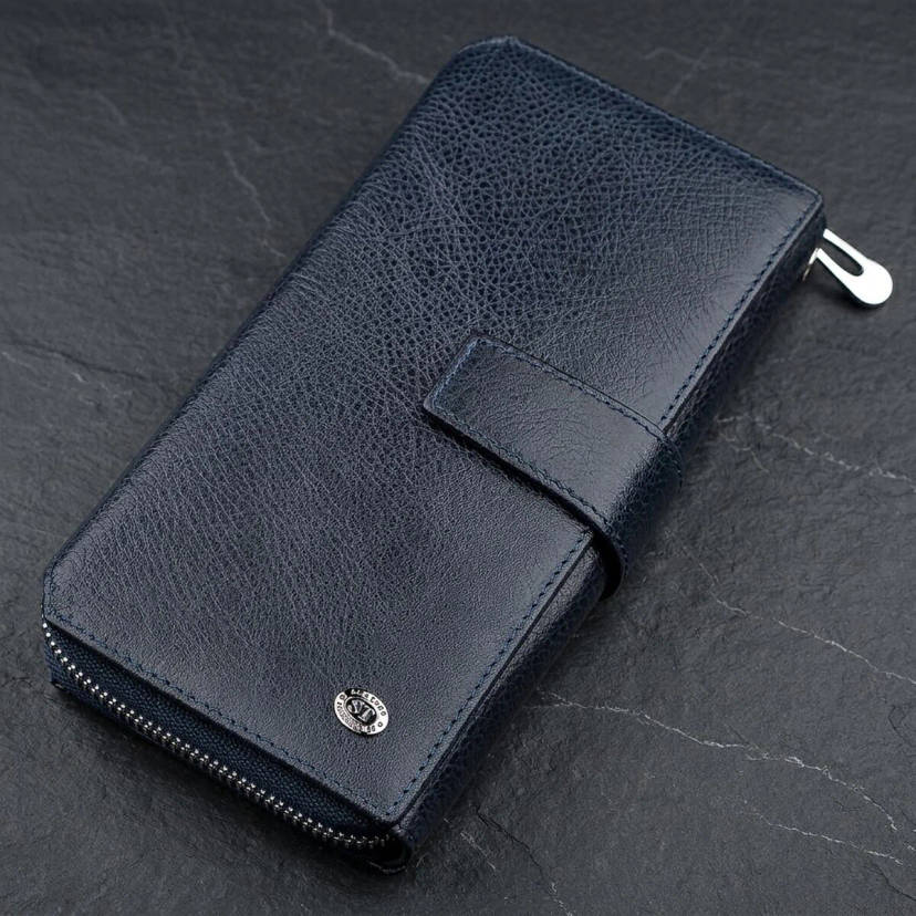Чоловічий гаманець ST Leather 18454 (ST128) шкіряний Синій