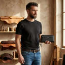 Чоловічий клатч Tony Perotti New Contatto 9323 nero (90425) Чорний thumbnail 4