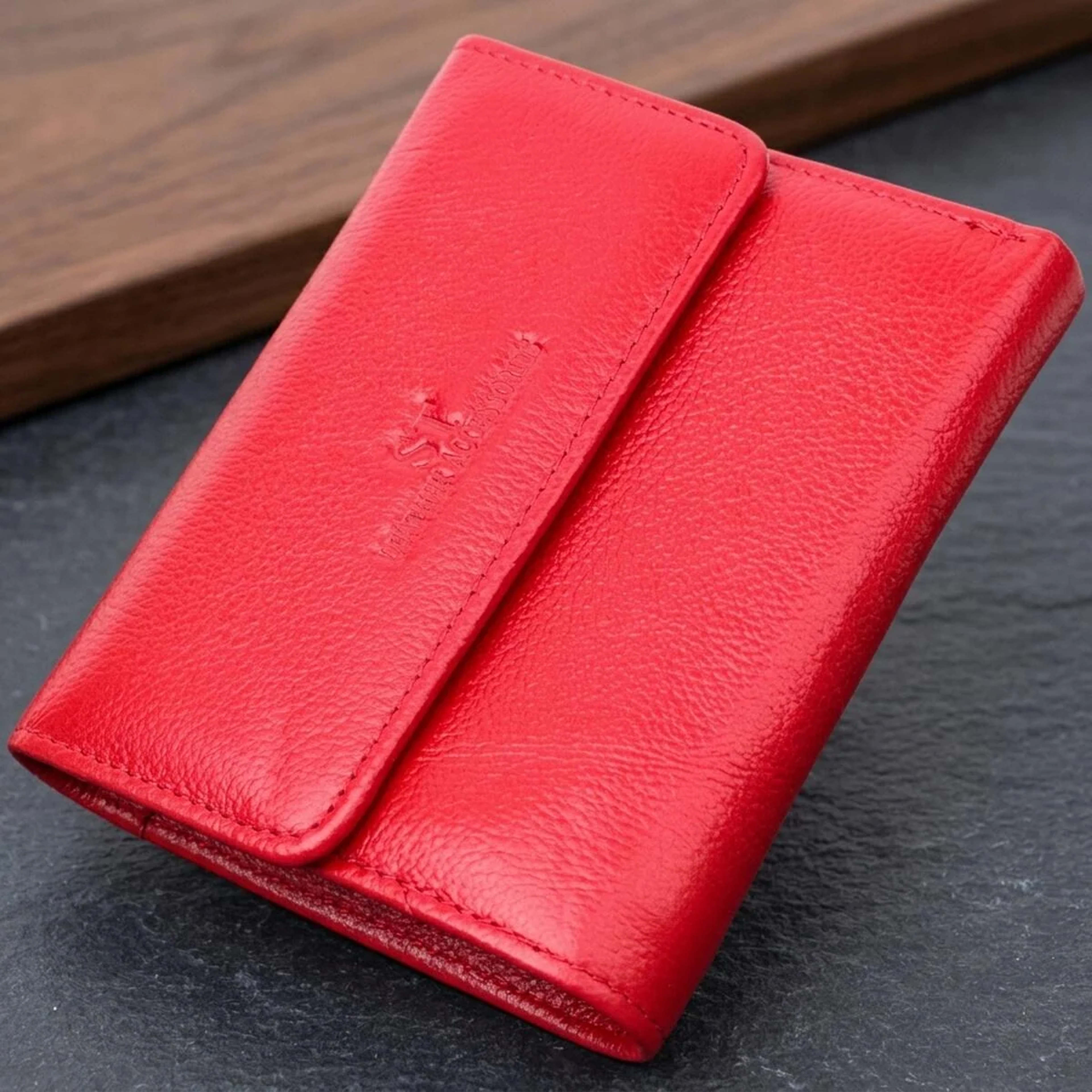 Яскравий жіночий гаманець з монетницею з натуральної шкіри ST Leather 19493 Червоний