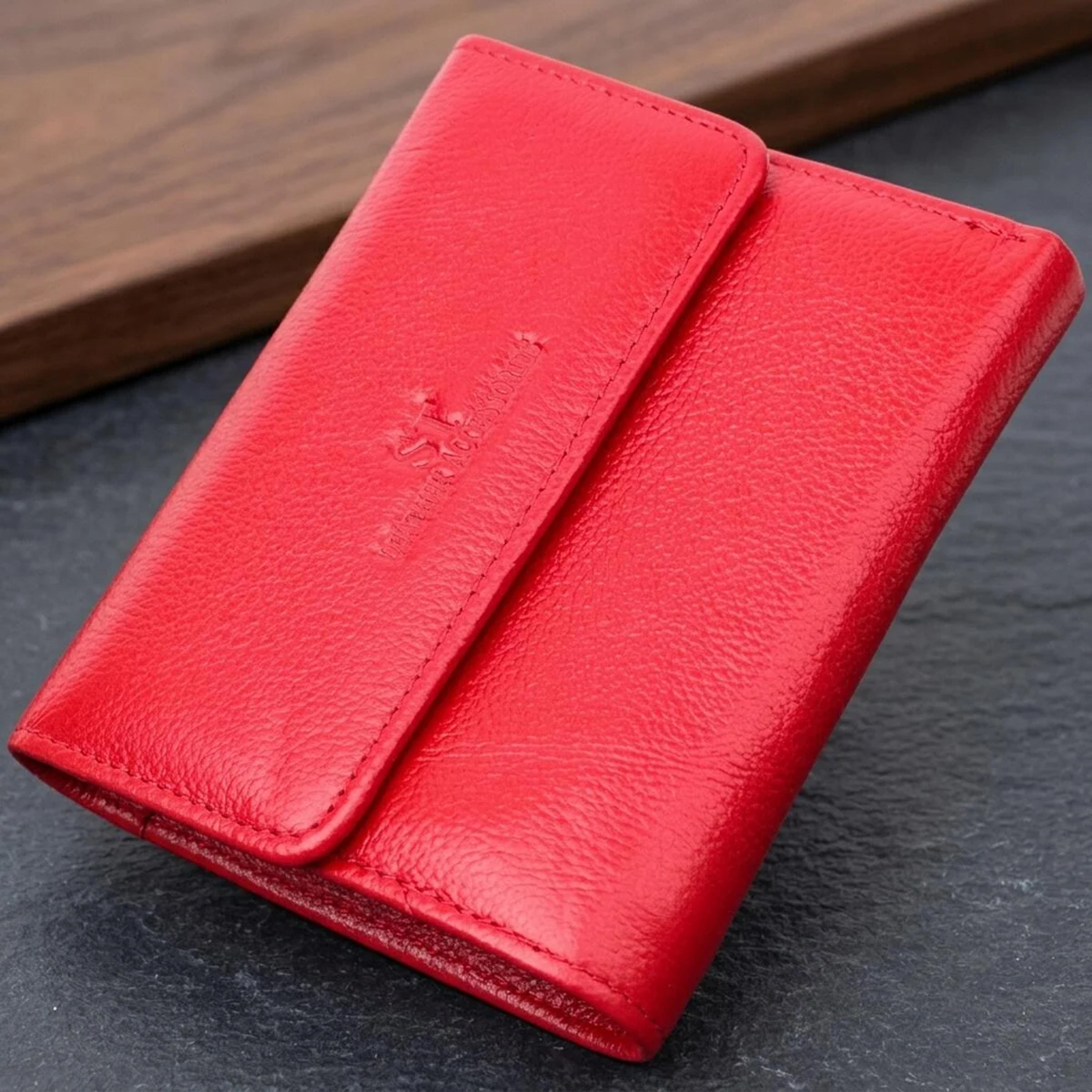 Женский яркий кошелек с монетницей из натуральной кожи ST Leather 19493 Красный
