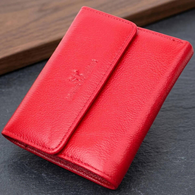 Женский яркий кошелек с монетницей из натуральной кожи ST Leather 19493 Красный