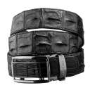 Ремінь-автомат CROCODILE LEATHER 18236 з натуральної шкіри крокодила (каймана) Чорний thumbnail 5