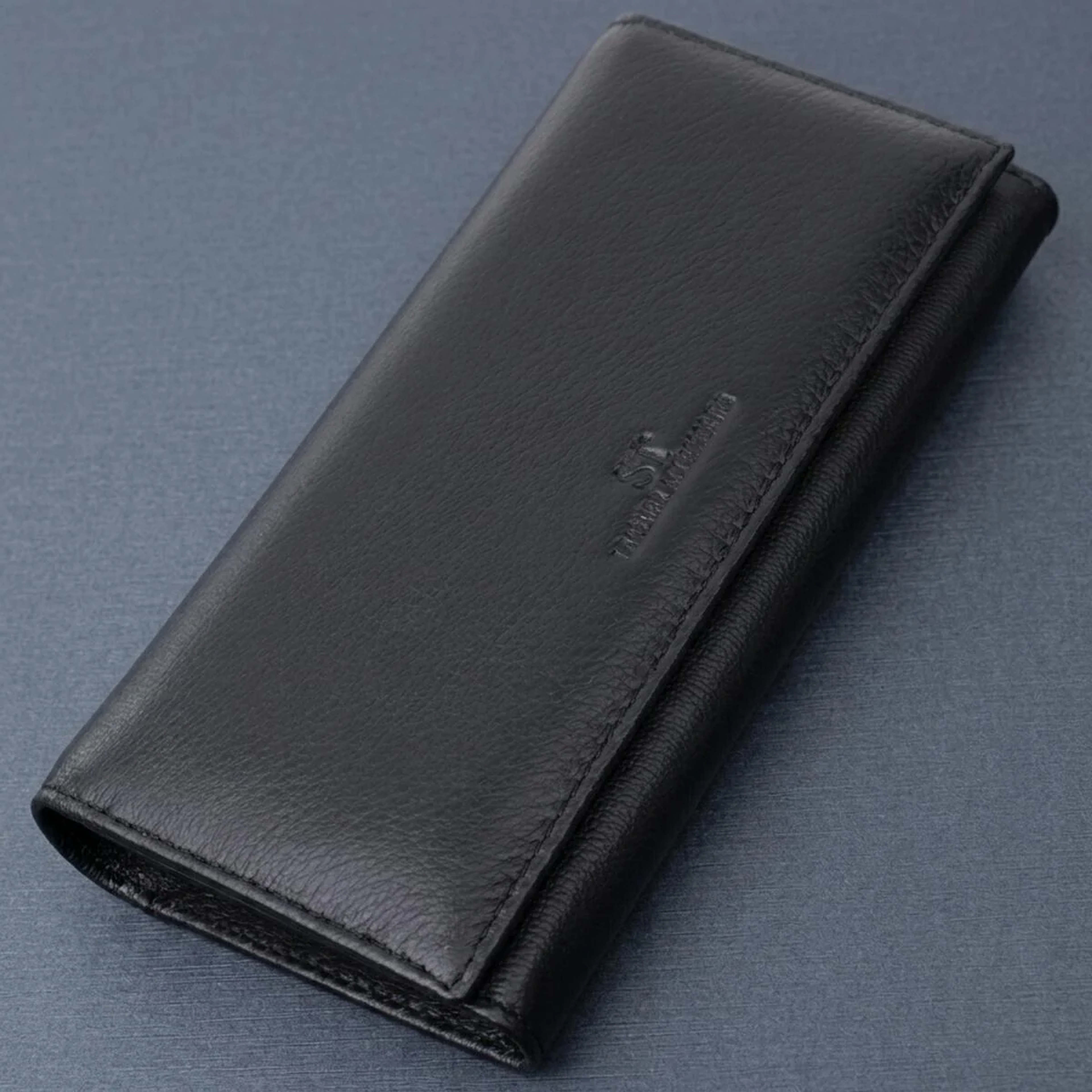 Класичний жіночий гаманець з натуральної шкіри ST Leather 22676 Чорний