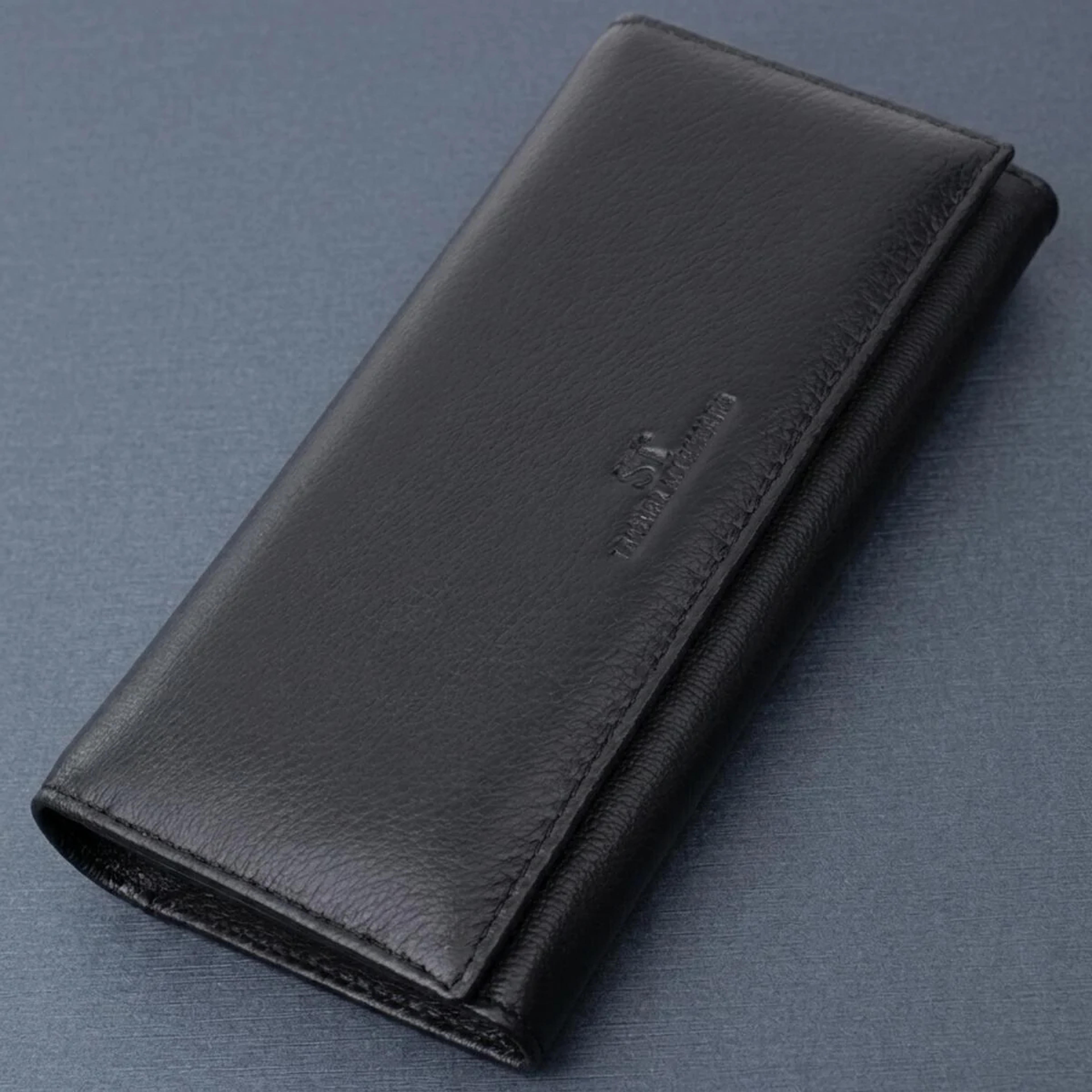 Класичний жіночий гаманець з натуральної шкіри ST Leather 22676 Чорний
